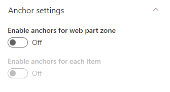 Anchor Settings